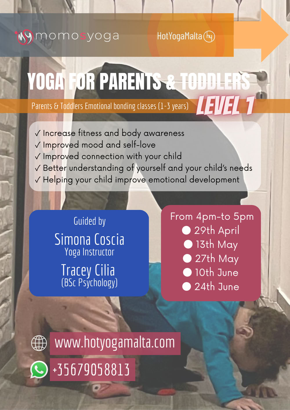 Yoga para padres y niños pequeños (1-3 años) Nivel 1