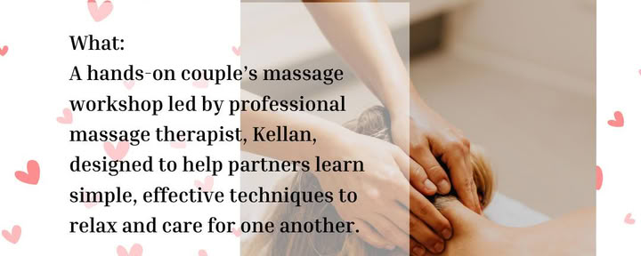 Clase de masaje para parejas con Kellan Cox