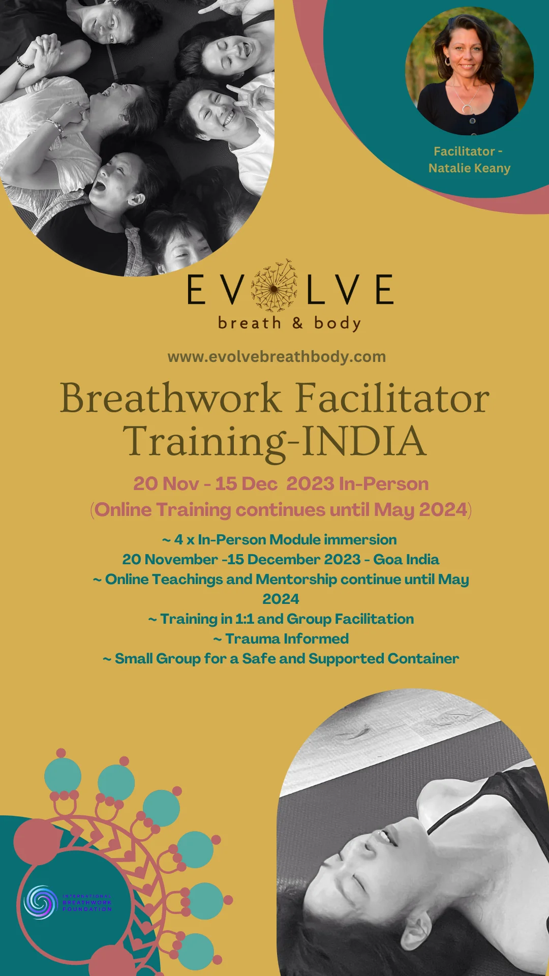 Formación de Facilitador de Respiración Terapéutica - INDIA — Evolve Breath Body ™ – Módulo 1