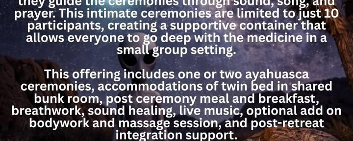 10 Participantes Solamente - Joshua Tree, California - 7 y 8 de agosto de 2026 - Ceremonia de una sola noche o ceremonia de dos noches