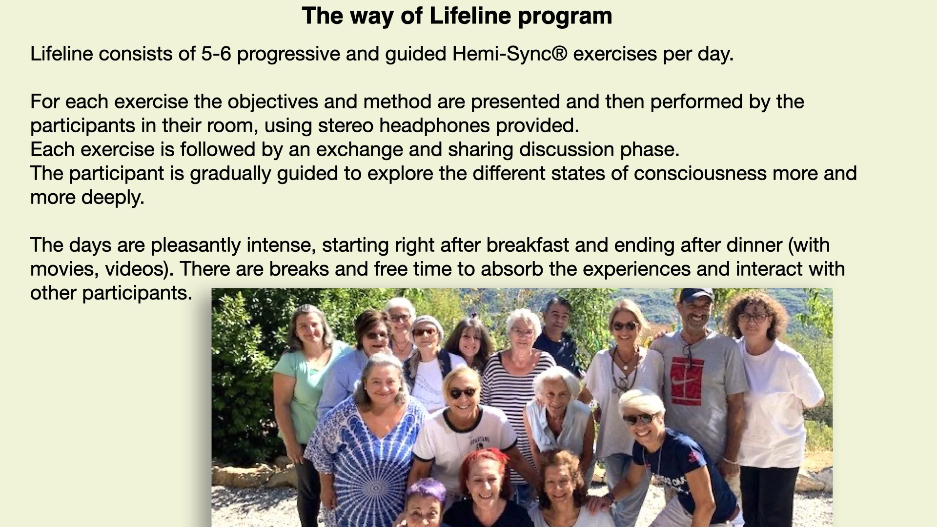 Retiro experiencial Lifeline® de 6 días
