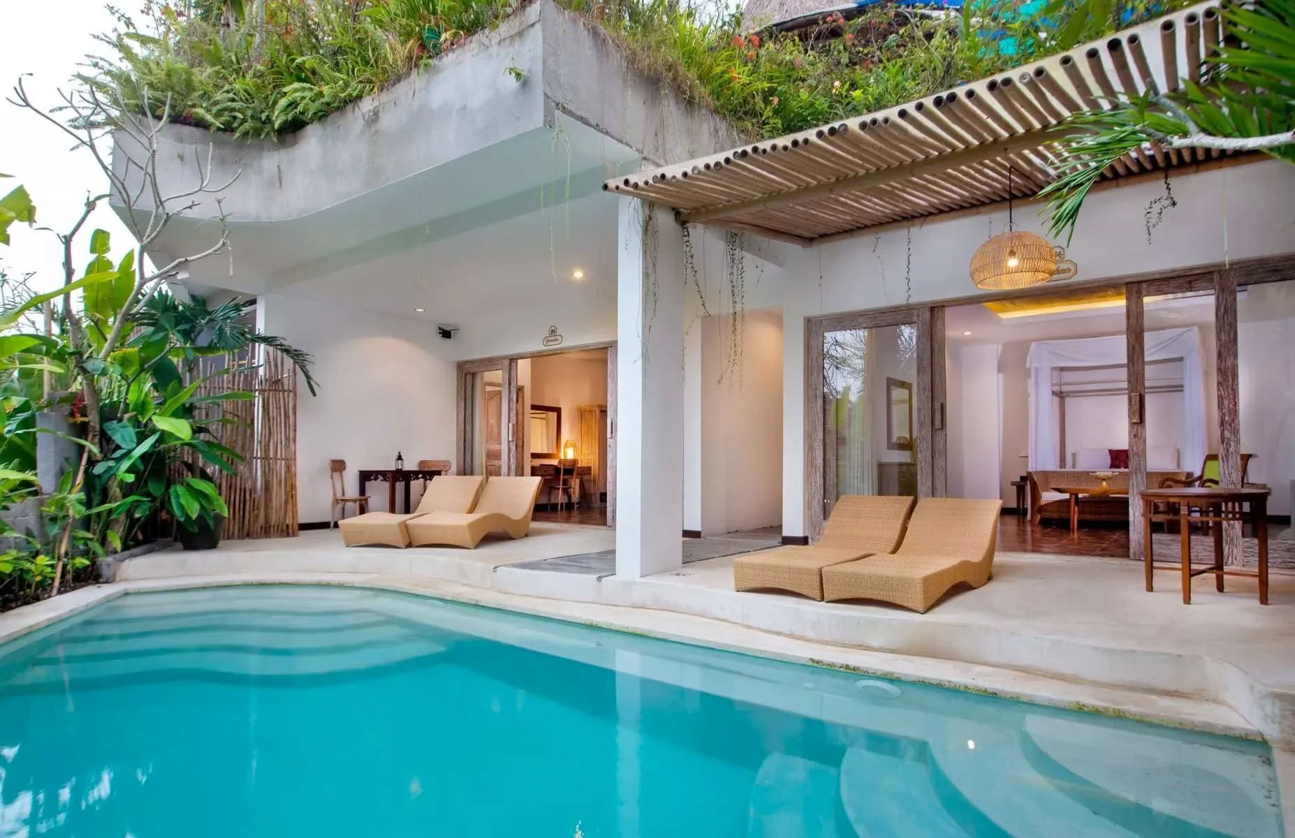 Villa con piscina de un dormitorio