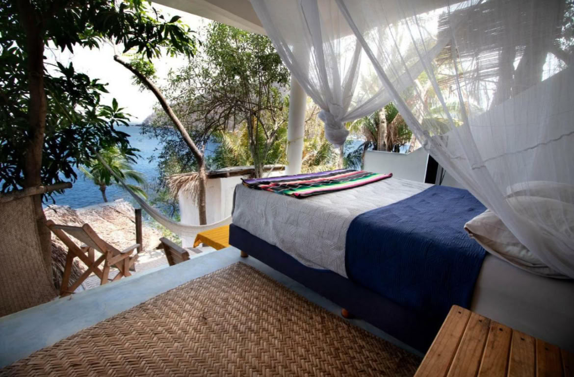 Suite de ocupación individual con 1 cama Queen, al aire libre, vista al mar
