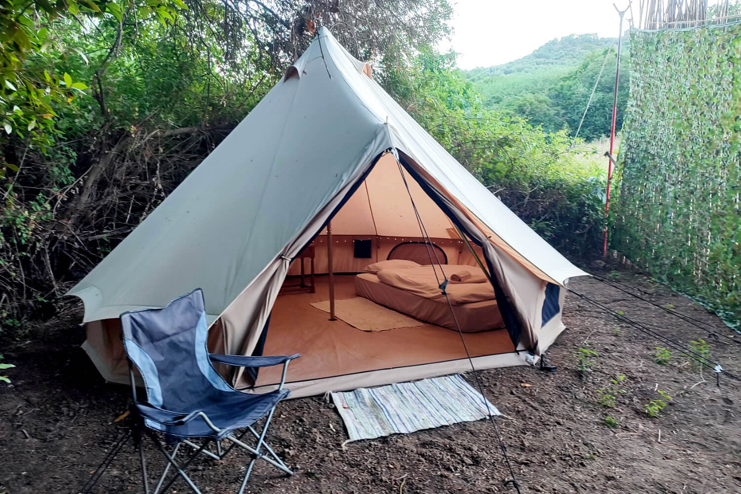 Glamping Bell Tent para 2 huéspedes con baño exterior