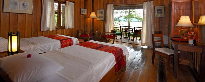 Bungalow con vista al Mekong